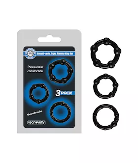 Smooth-nubs Triple Stamina Ring Set