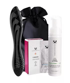 Satisfyer Dazzling Crystal 1 Glass Dildo  Essentials Bundle