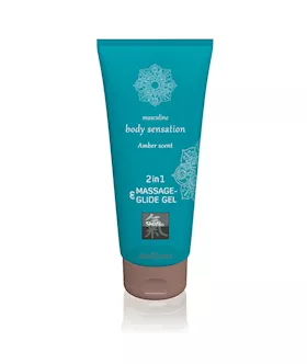 Shiatsu 2 In 1 Amber Scented Massage & Glide Gel 200ml
