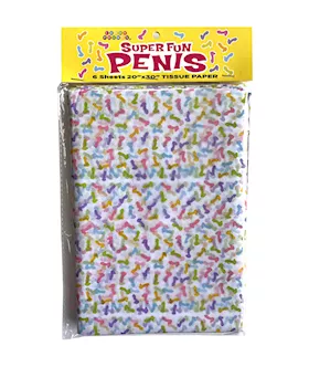 Super Fun Penis Tissue Paper Sheets Novelty Decoration Sheets 6 Pack