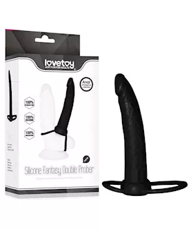 Anal Indulgence Collection Silicone Fantasy Double Prober Anal Dong & Cock Ring