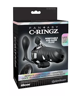 Fantasy C-ringz Remote-controlled Vibrating Cock Blocker With Ass-gasm Plug