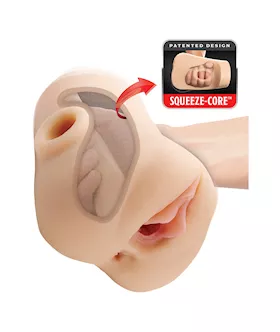 PDX Plus Double Pounder Vibrating Squeeze Stroker