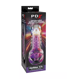 Pdx Elite Viewtube Xxl See-thru Ez-grip Led Stroker
