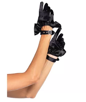 Bq Crop Satin Raffle Glove W Rstone