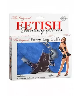 Furry Leg Cuffs Blue