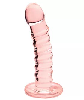 6 Twisted Curved Glass Dildo Pink