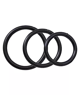 Black Steel Cock Ring Set