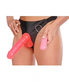Rock Candy Vibrating Dildo With Strap-on Harness