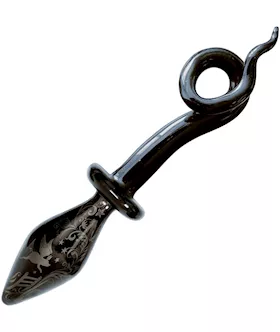 Black Glass Pig Tail Plug