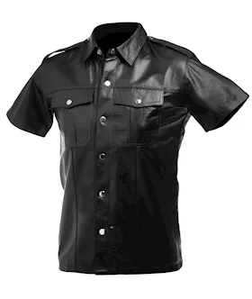 Lambskin Leather Police Shirt Small