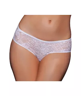 Lace Boyshort With Open Crotch And Ruffle Back Plybg Stm 9294x
