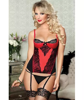 Simply Stunning Bustier Garters Thong