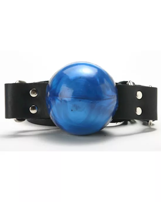 Blue Leather Ball Gag