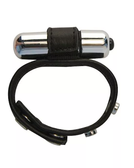 Vibrating Leather Cockring
