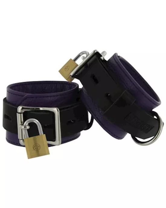 Strict Leather  and Black Deluxe Locking Cuffs wrist