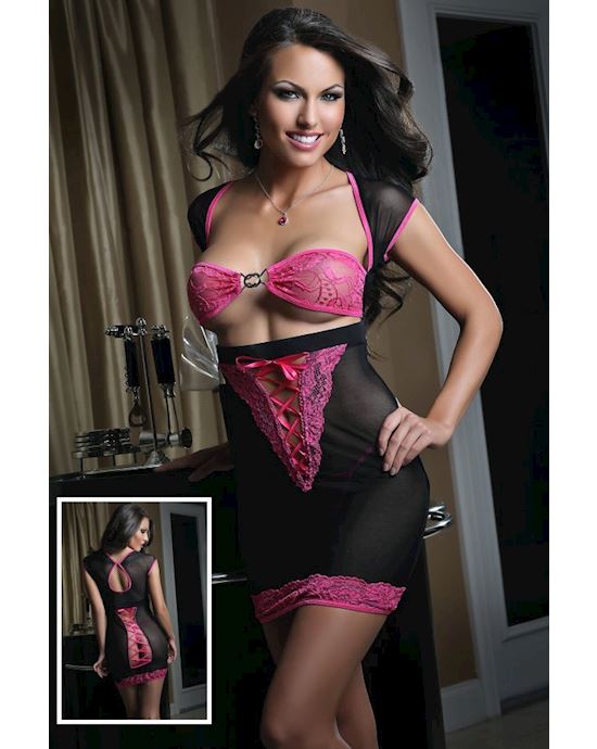 Black Blooming Beauty Chemise Dress