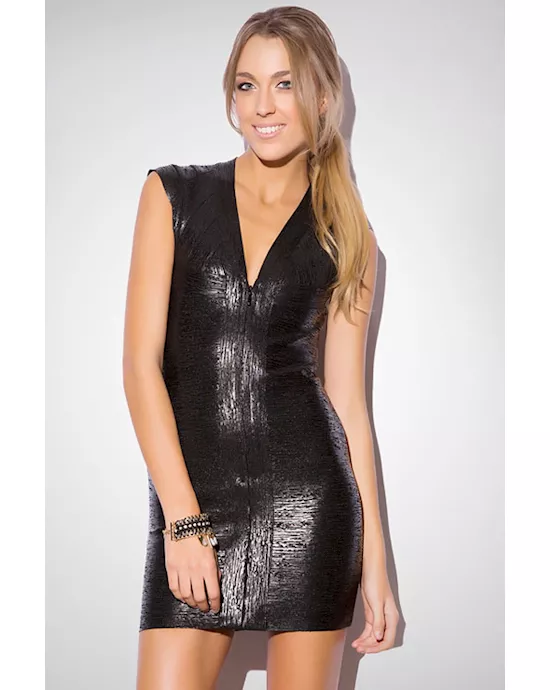 black glitter bandage bodycon dress