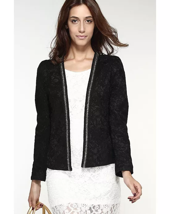 black jacquard jeweled shawl small coat korean version suit