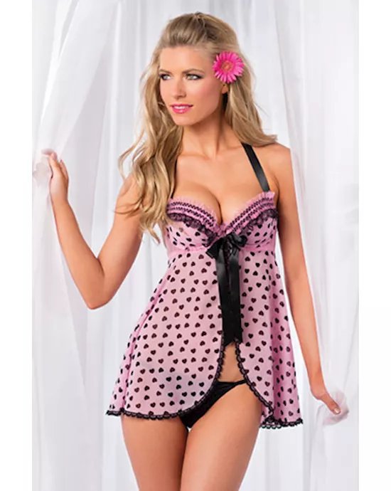 sexy hearts honey babydoll lingerie