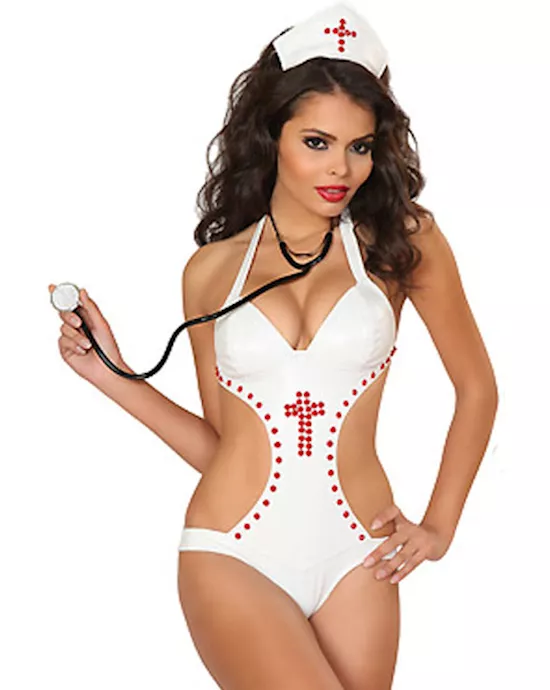 Sexy Studded Nurse Teddy
