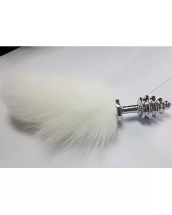 Ribbed Rabbit Tail Butt Plug