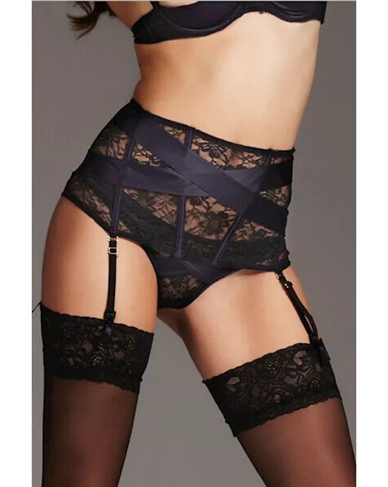 Black Lace Garter Belt Set