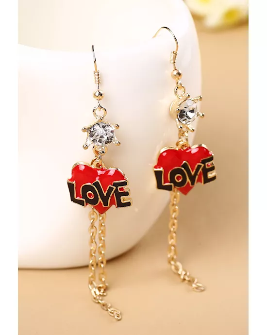 Diamond Accent Heart Drop Earrings