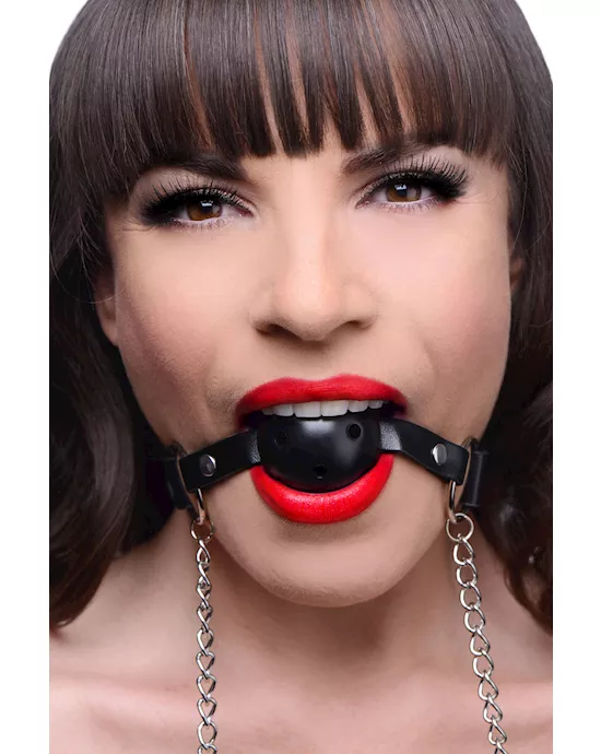 Breathable Ball Gag with Nipple Clamps