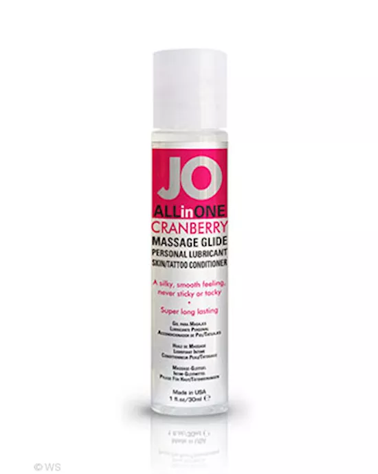 JO Massage Glide Cranberry 1oz 30ml Single