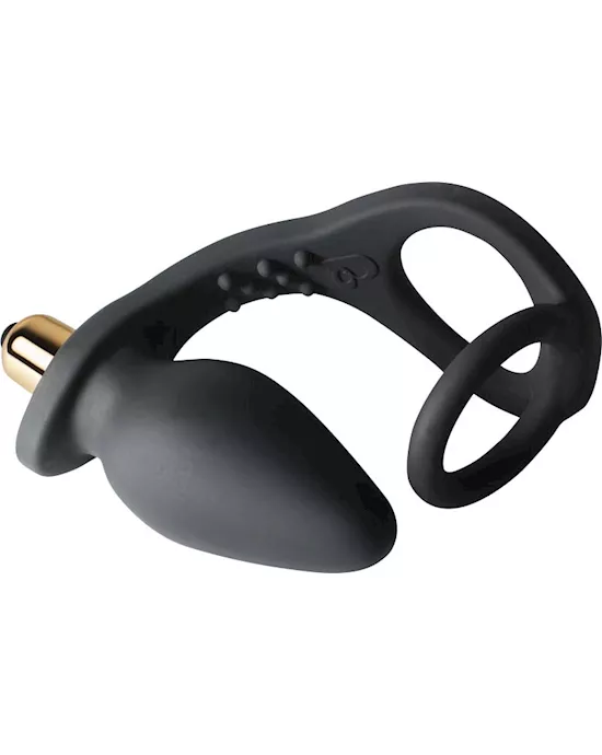Ro-Zen Silicone Vibrating Cock Ring and Anal Plug
