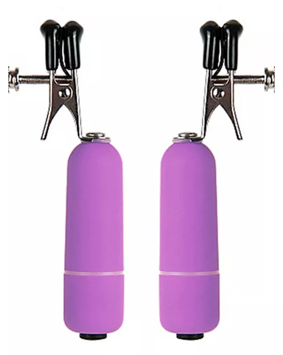 Vibrating Nipple Clamps Purple
