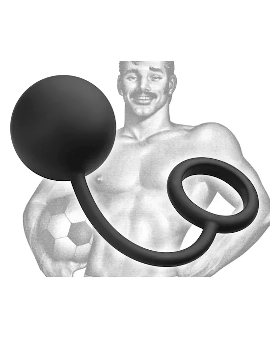 Tom of Finland Silicone Cock Ring with Heavy Anal Ball