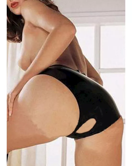 Crotchless Cut-Out Vinyl Panty