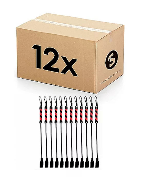 Cube Leather Black With Red Stripe 12pcs In One Box