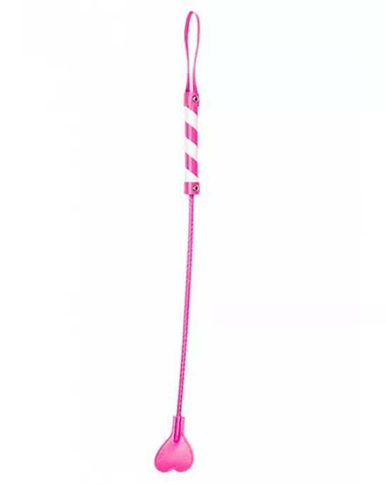 Heart Tipped Crop PVC Pink White