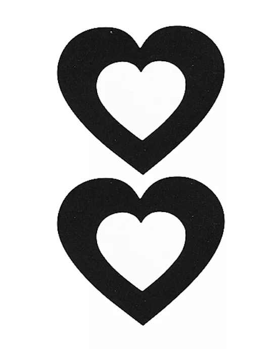 Nipple Sticker Open Hearts Black