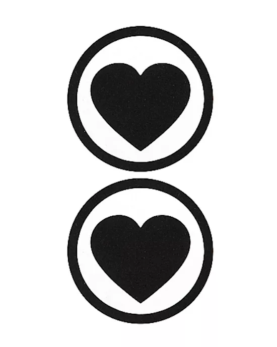 Nipple Sticker Round Hearts Black