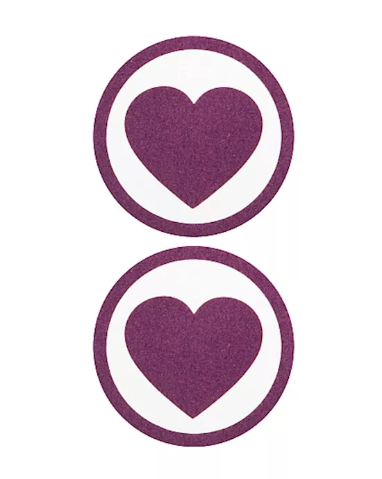 Nipple Sticker Round Hearts Purple