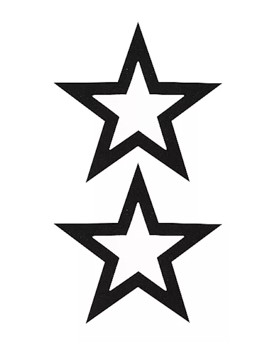Nipple Sticker Open Stars Black