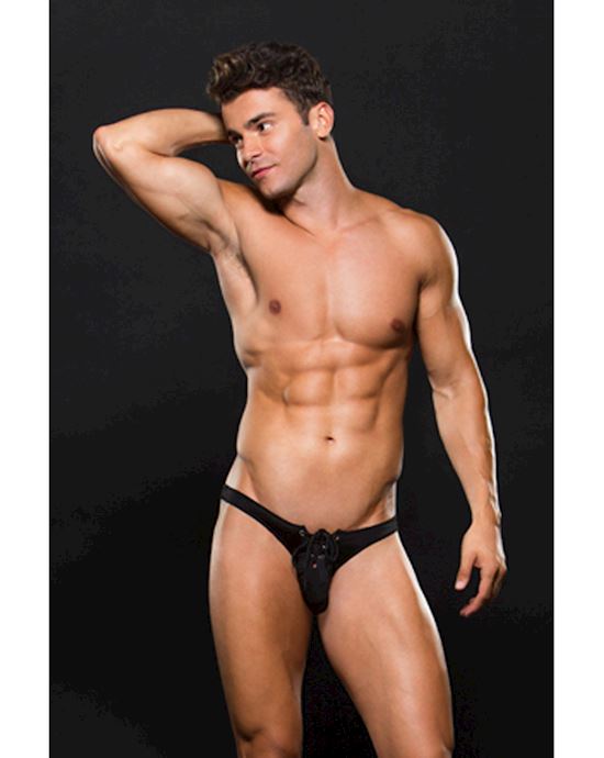 Envy Microfibe Lowrise Laceup Thong L Xl