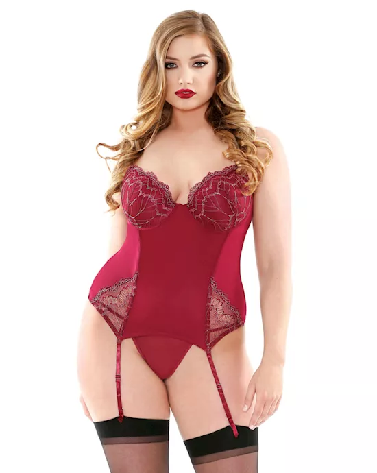 Metallic Embroidered Bustier with Matching G-String