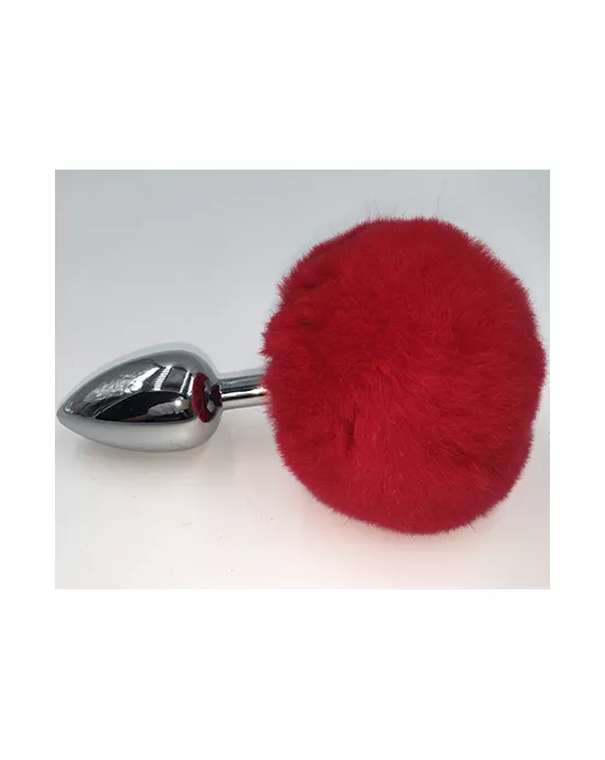 Chrome Butt Plug With Rabbit Tail