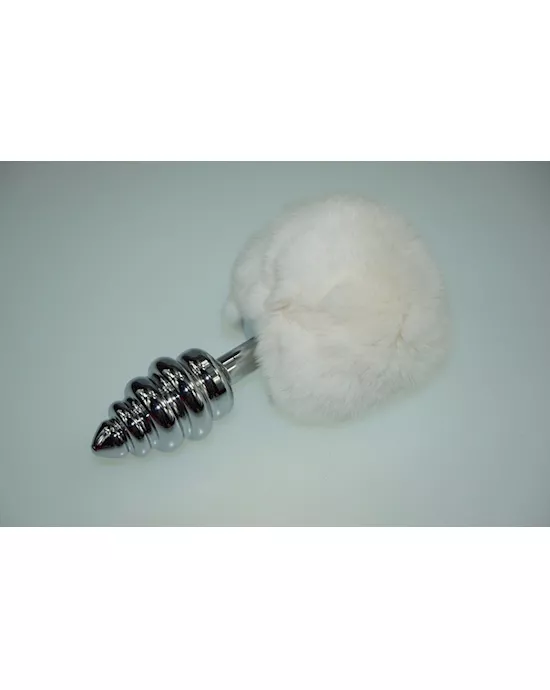 Fluffy Bunny Rippled Butt Plug