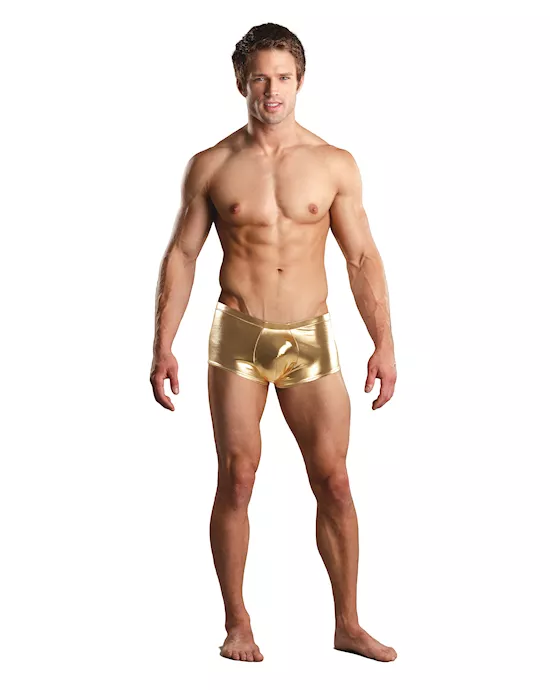 MINI SHORT LEATHER LAME GOLD