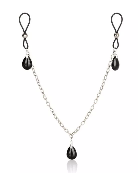 Nipple Play Non-Piercing Nipple Chain Jewelry Onyx