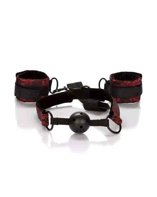 Scandal Breathable Ball Gag With Cuffs