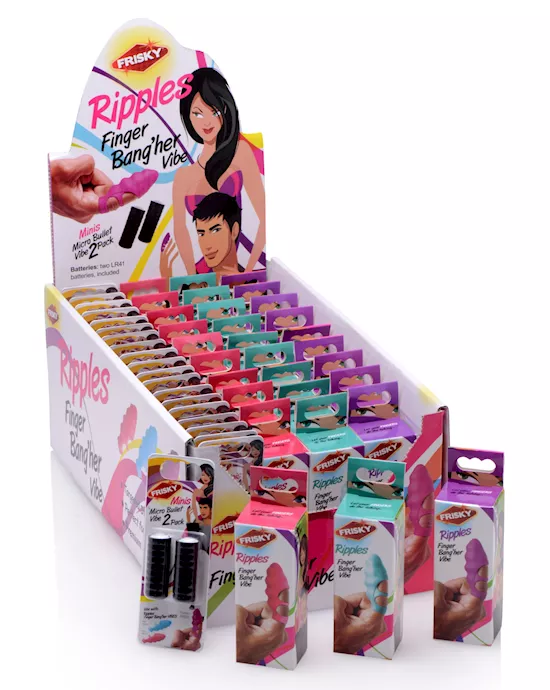 POP Display Ripples Finger Bang-Her Vibes and Micro Bullet 2 Packs - 50 Units