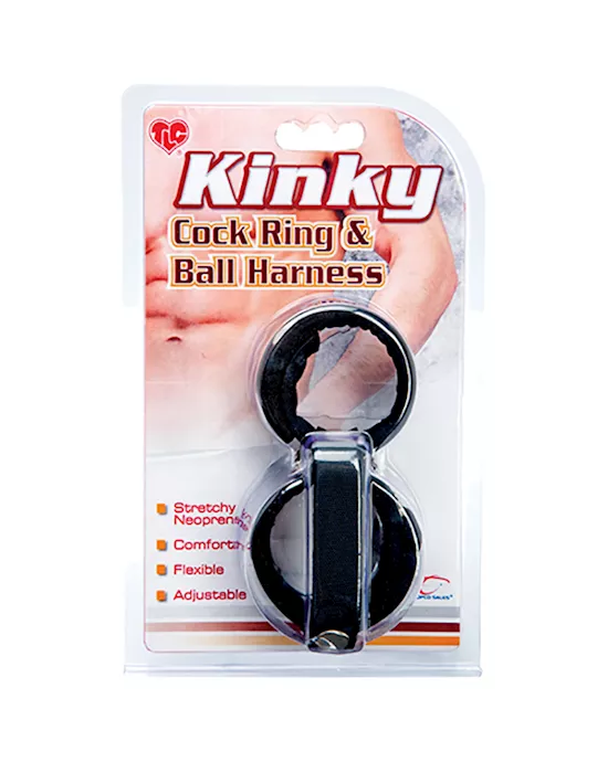TLC Kinky Cock Ring & Ball Harness Neoprene