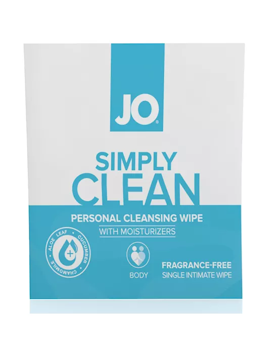 System JO Wipes Simply Clean Fragrance Free Single